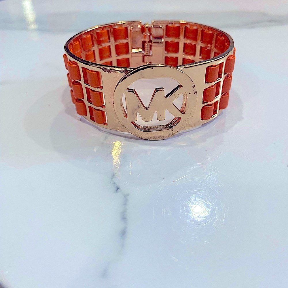 Michael Kors Gold and Orange Logo Bracelet